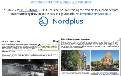 SADE IS HOSTING THE KICK OFF NORDPLUS Project, How seniors learn digital skills in the Nordics and Baltic?, in Lund Sweden